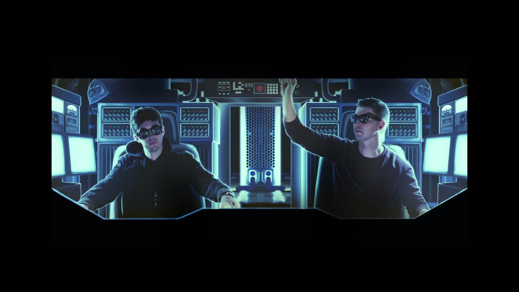 Imagine Me King — Mike and Smitty in a futuristic spaceship cockpit